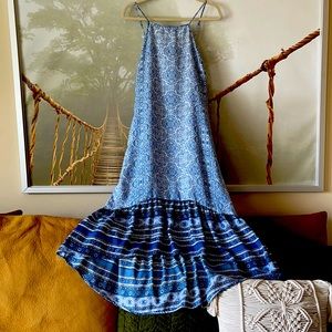 Blue high low long dress, ⓜ, Knox ROSE